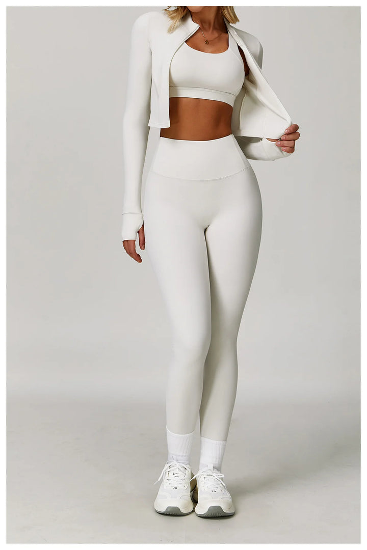 Three Piece Breathable Yoga Tracksuit Pro For Performance