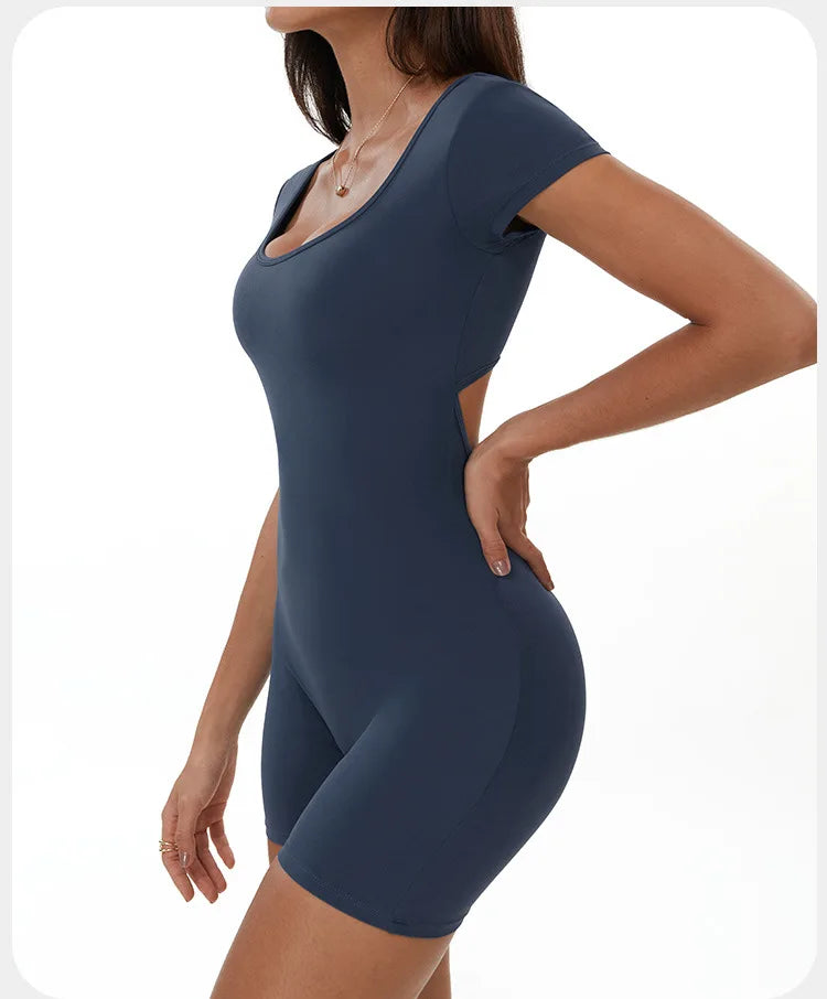 Backless Contour Jumpsuit Breathable Performance Nylon