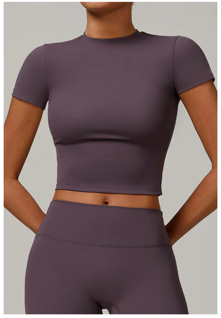 Sculpted Performance Yoga Top Short Sleeve Premium Nylon