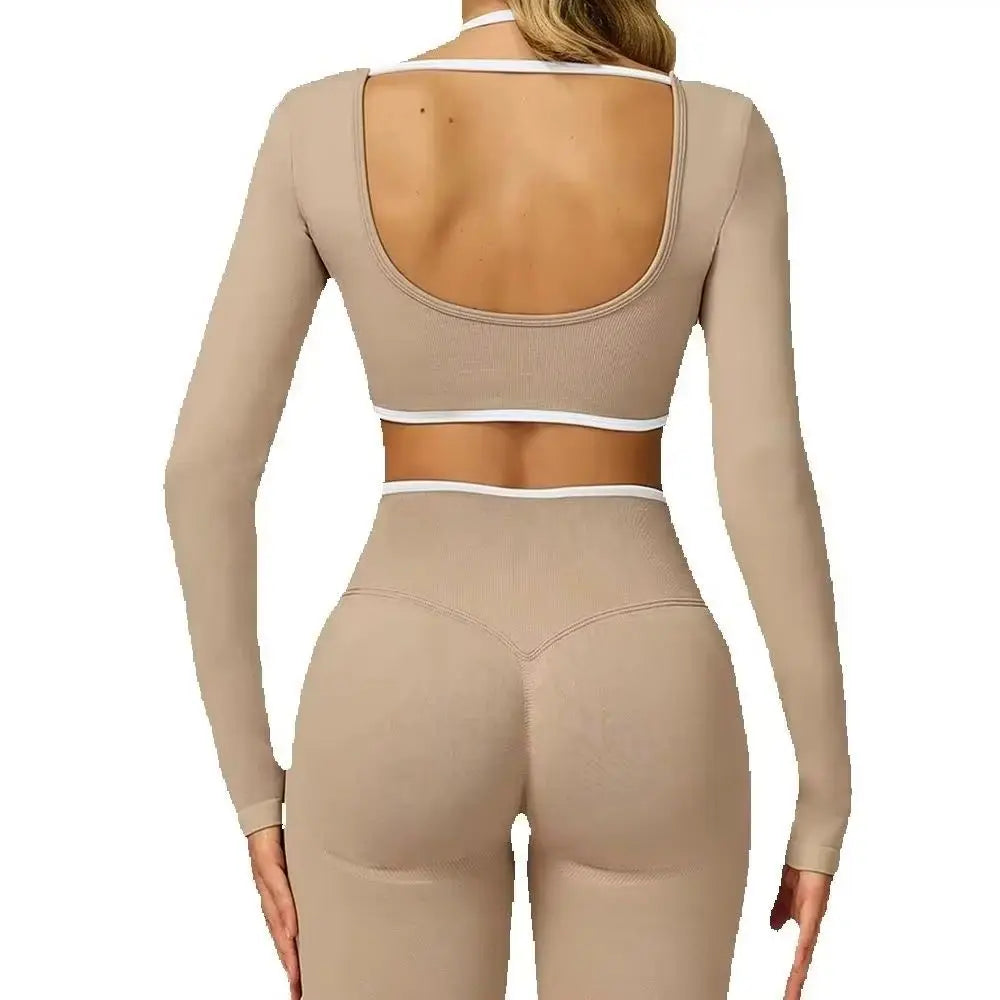 Seamless Ribbed Yoga Top With Breathable Comfort Wear