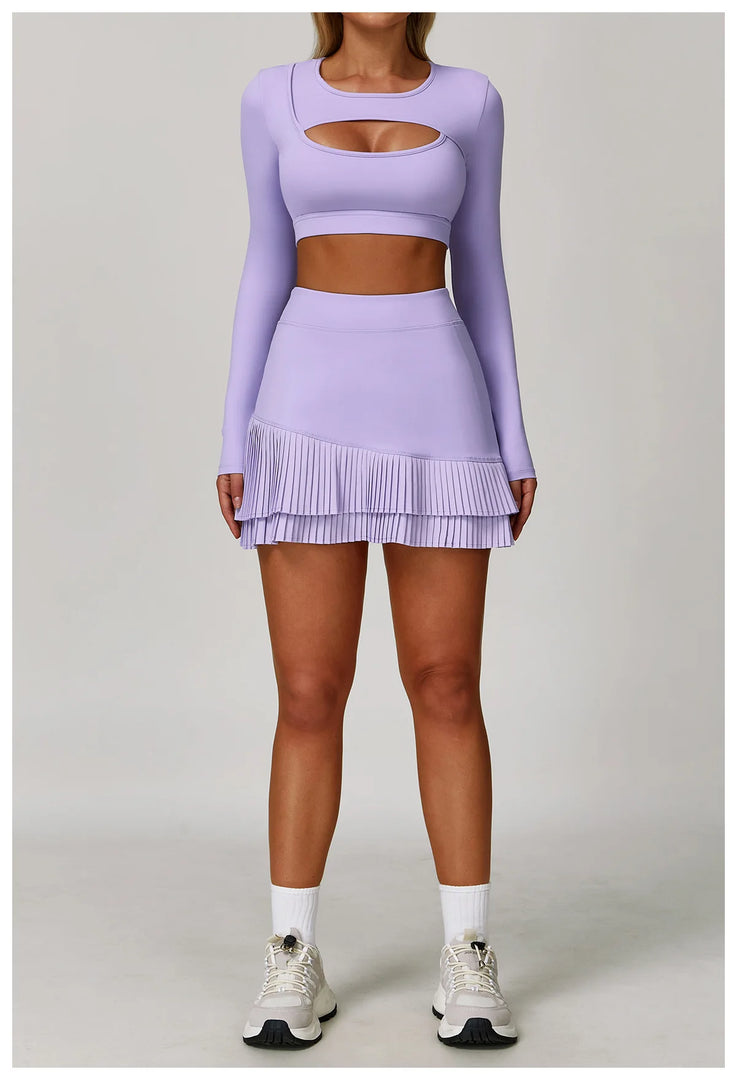 Elite Contoured Waist Pleated Tennis Skirt With Pockets