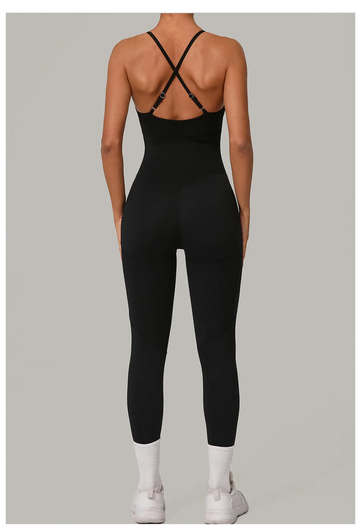 Luxe Sleeveless Yoga Jumpsuit Nylon Spandex
