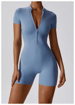 Load image into Gallery viewer, Seamless Contour Zippered Yoga Bodysuit Performance
