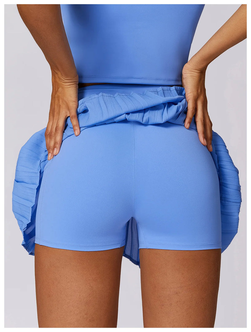 Pocketed High Waist Tennis Skirt Performance Wear Nylon