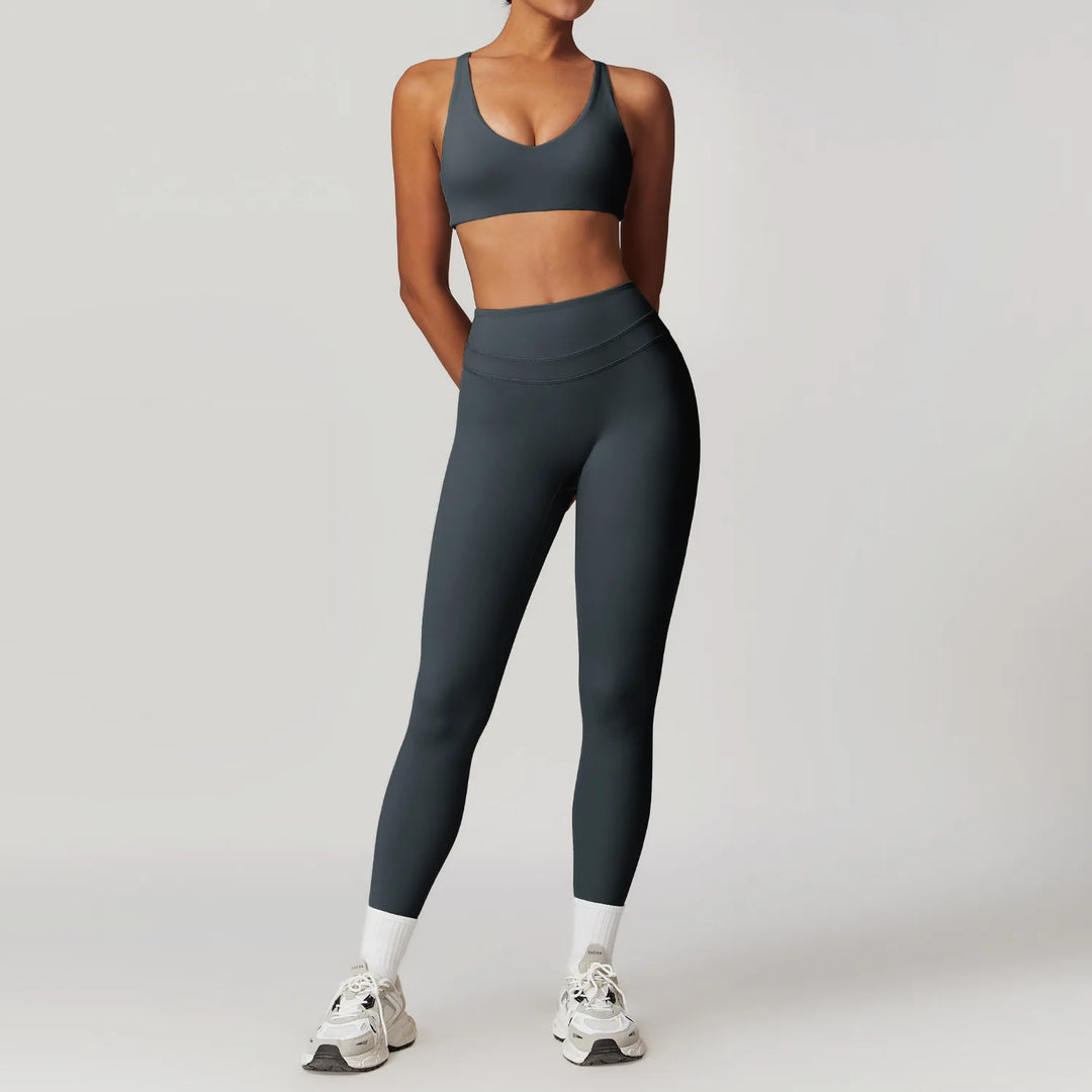 2 Piece Premium Contoured Leggings Set For Performance