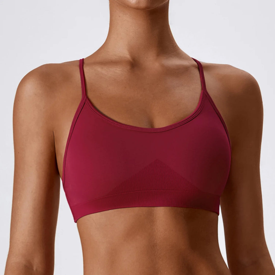 Breathable Cross Strap Contour Seamless Performance Bra