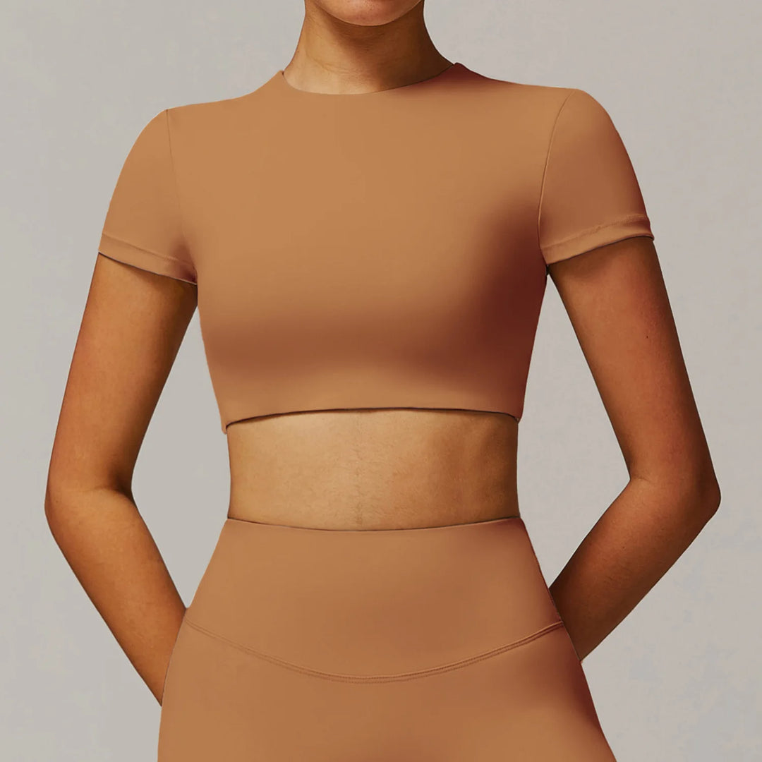 Contour Yoga Cropped Top Short Sleeve Performance Pro