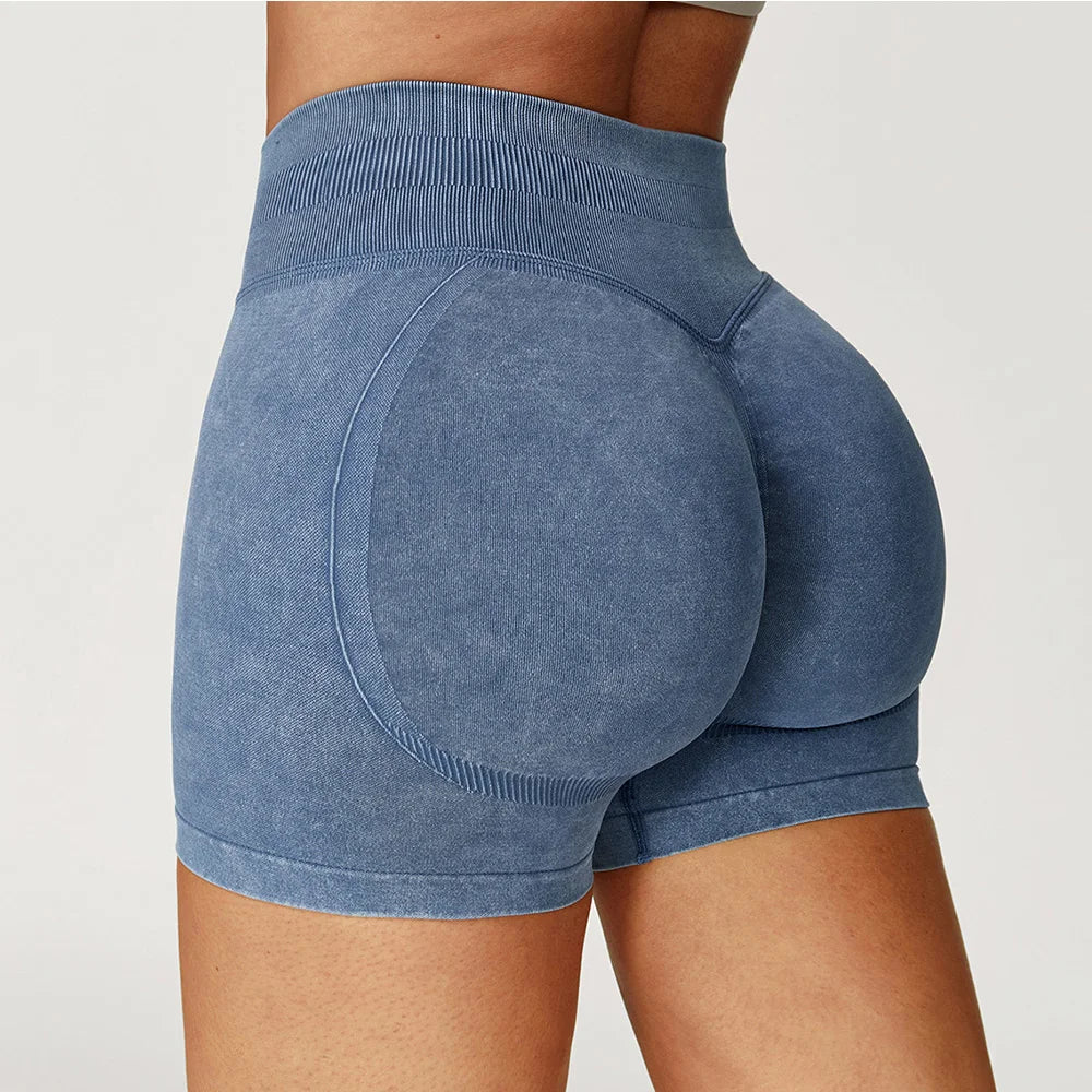 High Waist Sandwashed Performance Yoga Shorts LuxeLine