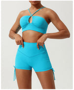 Load image into Gallery viewer, Sculpted Hollow Contour Performance Yoga Shorts Set Nylon

