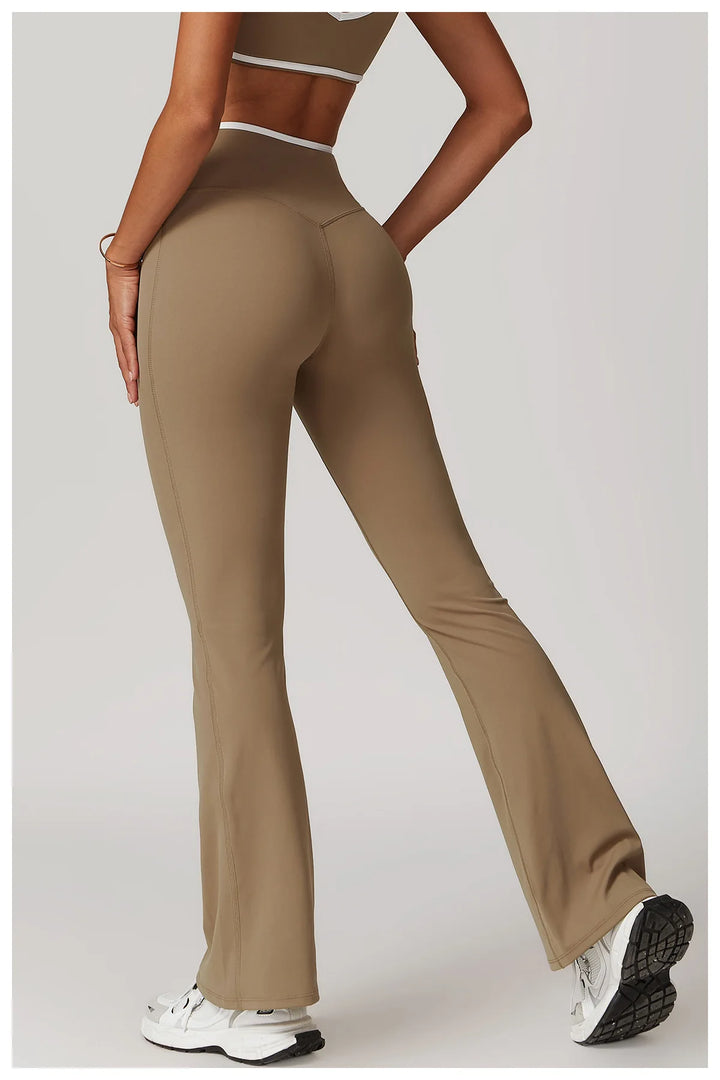Luxurious High Waist Contoured Bell Bottom Leggings