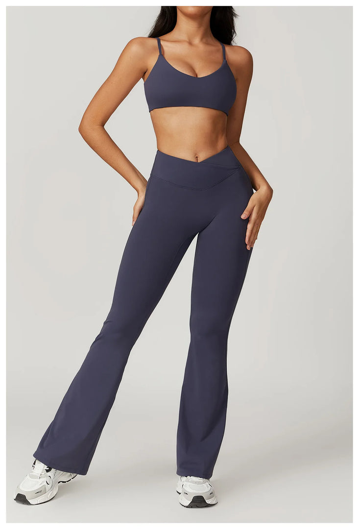 Seamless Flared Bell Bottoms Yoga Leggings High Waist
