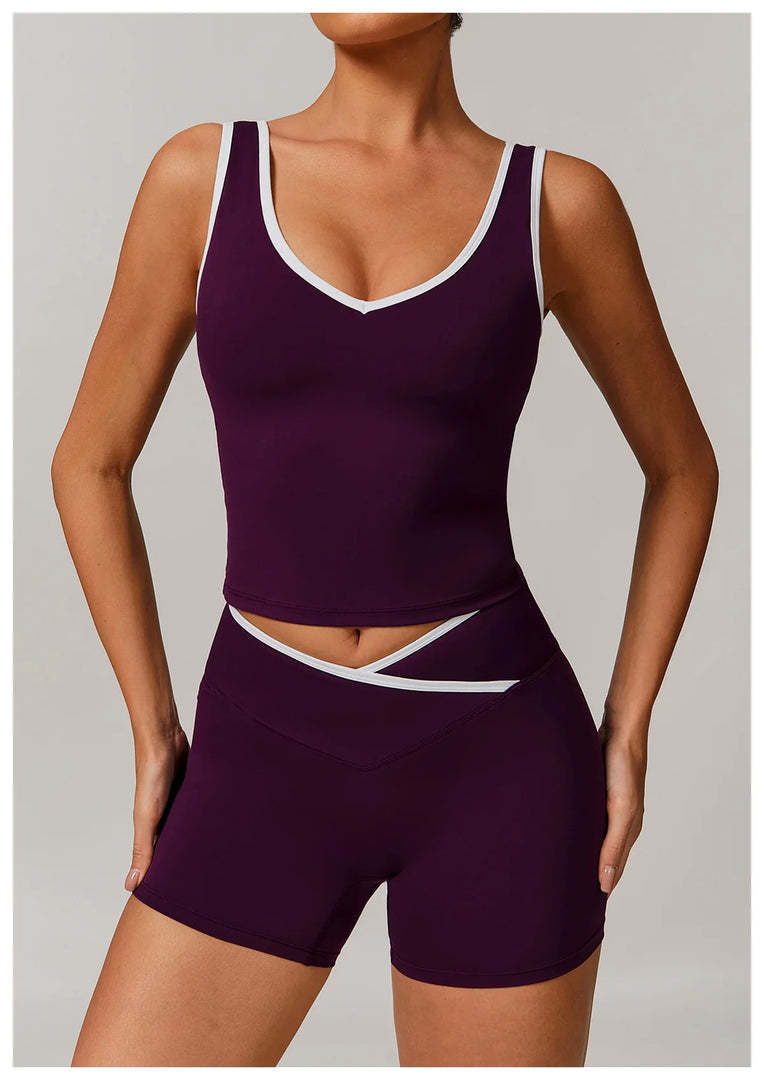 Breathable Two Piece Performance Yoga Set Contour Leggings