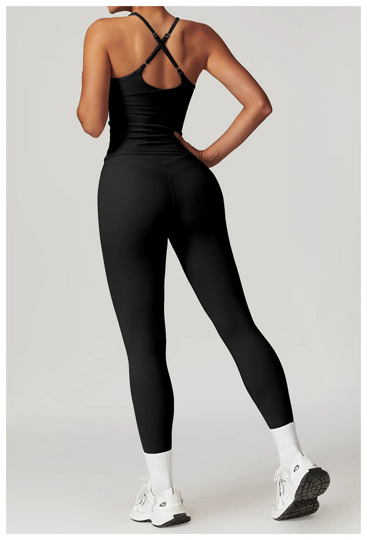 2 Piece Premium Contoured Leggings Set For Performance