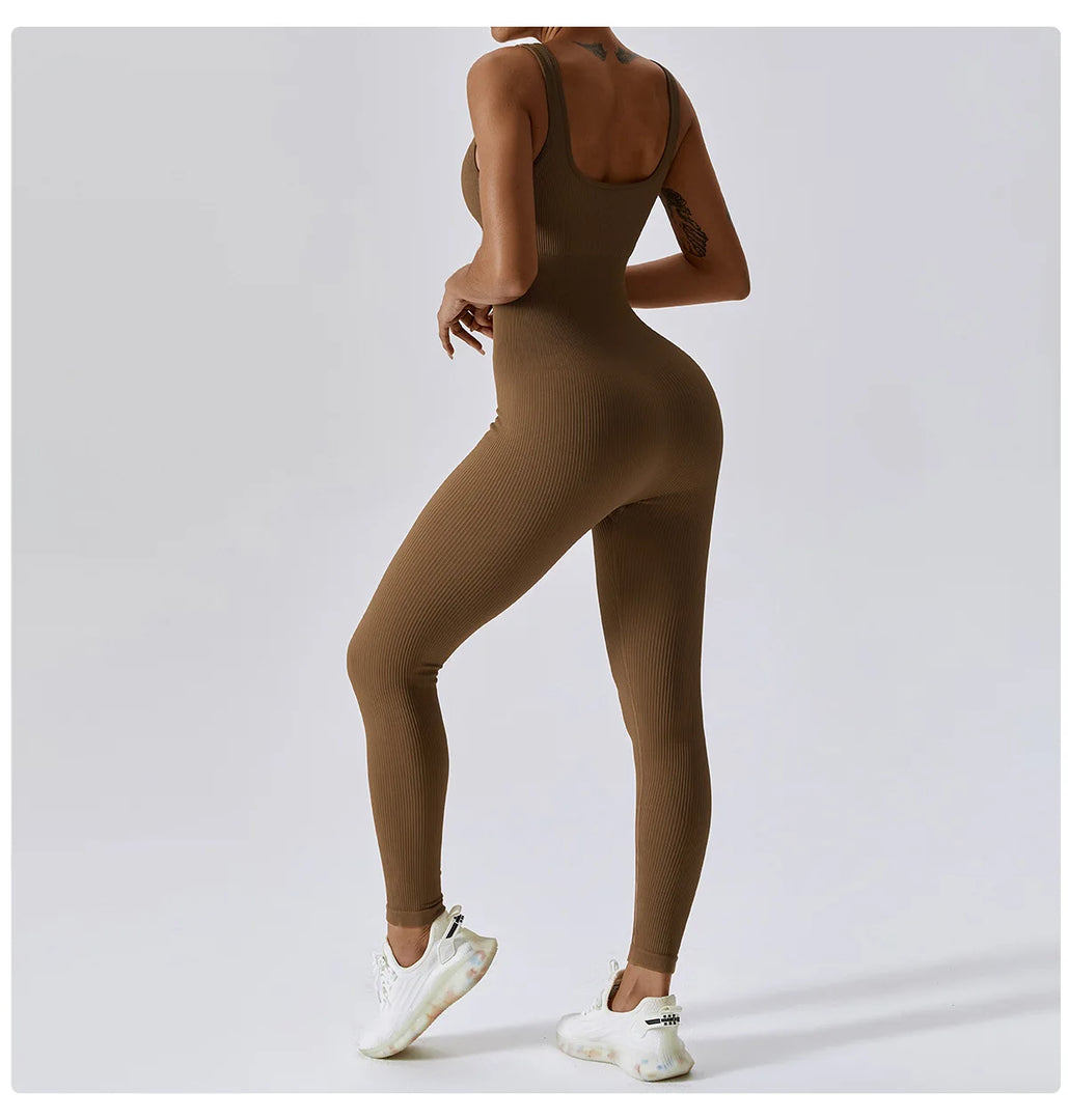 Spring Seamless Contour Yoga Body Suit Set Performance