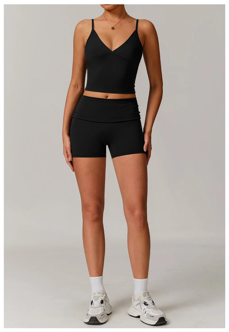 2 Piece Seamless Contour Yoga Set Nylon Spandex Blend