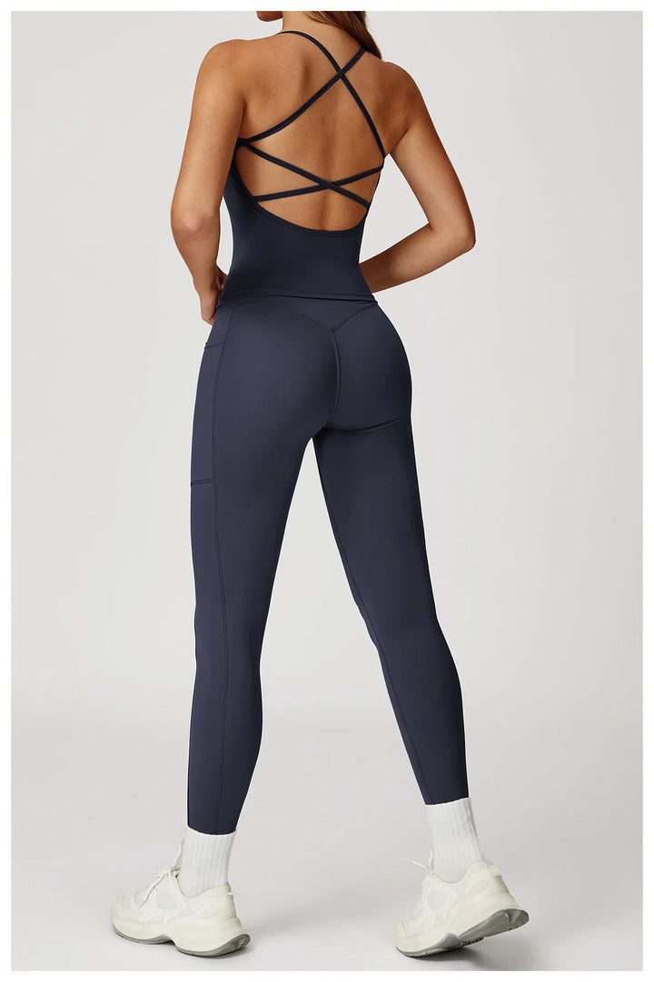 Cross Waist High Rise Contoured Elegance Yoga Leggings