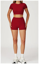 Load image into Gallery viewer, Two-Piece Contoured Breathable Yoga Set Leggings Silhouette
