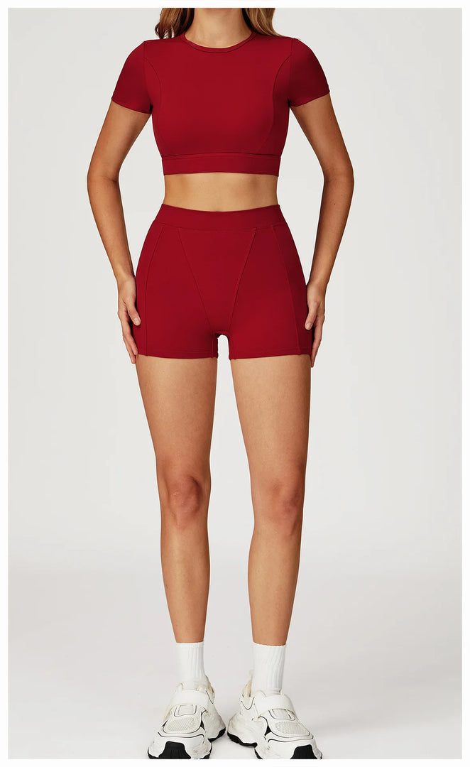 Two-Piece Contoured Breathable Yoga Set Leggings Silhouette