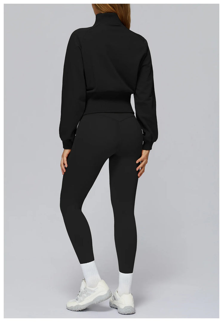 Wind Proof Zip Front Standing Collar Sweat Shirt Regular Fit