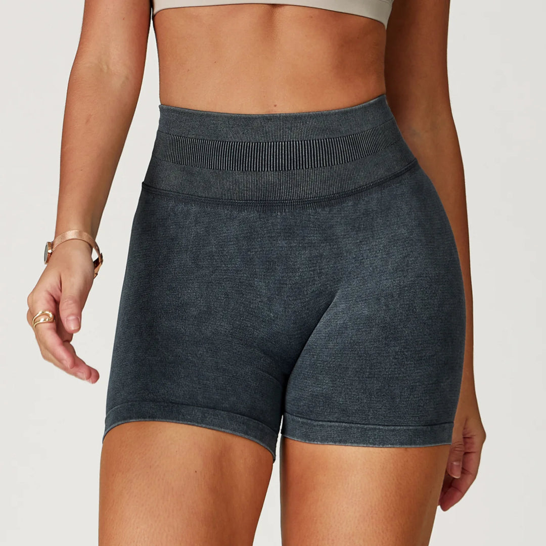 High Waist Sandwashed Performance Yoga Shorts LuxeLine