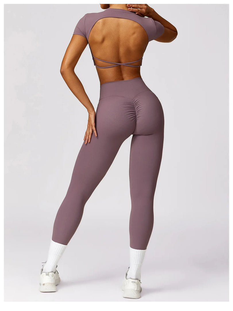 Luxurious High-Waist Contour Seamless Leggings Scrunch