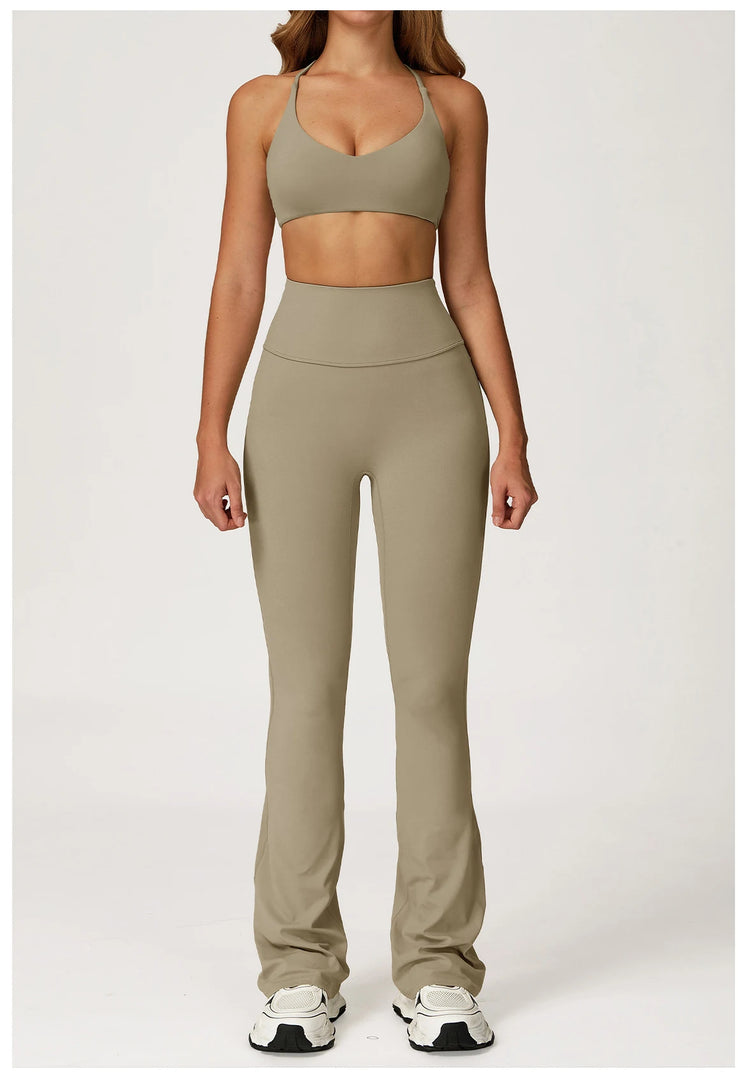 Soft Stretch Contour Two Piece Yoga Silhouette Leggings