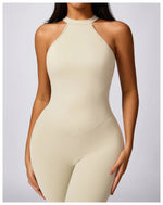 Load image into Gallery viewer, Backless Contour Jumpsuit Set with Seamless Performance
