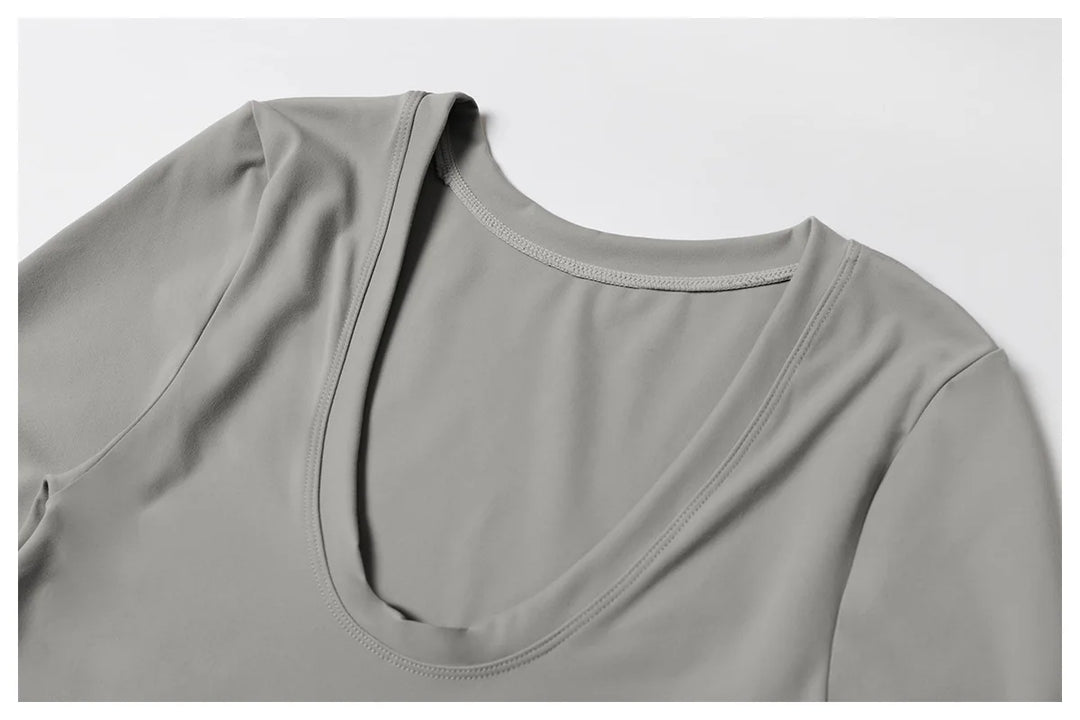 Backless Long Sleeve Contoured Bodysuit Jumpsuit