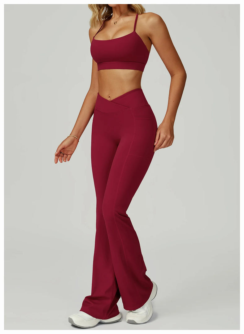 Luxuriously High Waist Bell Bottom Contour Leggings