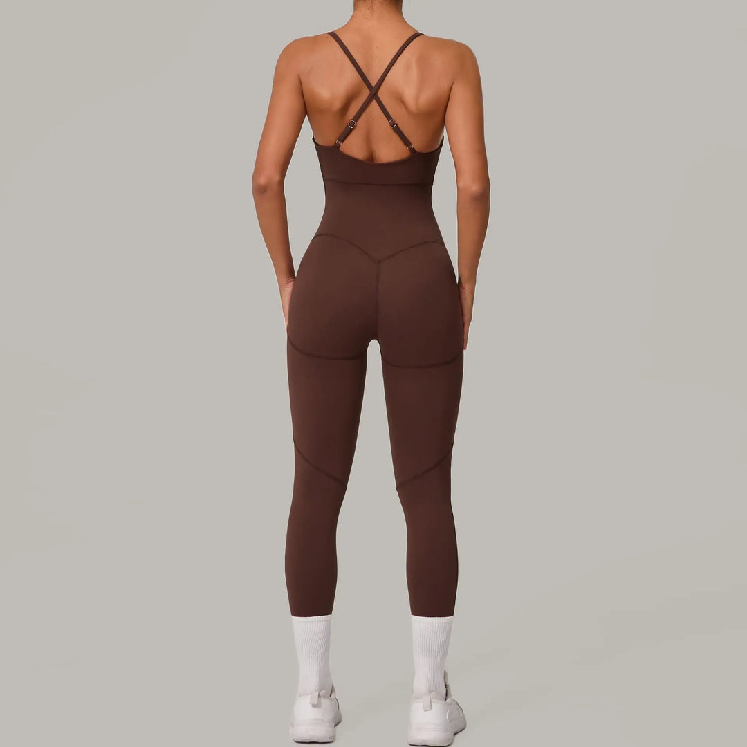 Luxe Sleeveless Yoga Jumpsuit Nylon Spandex