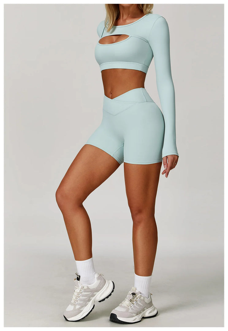 Premium Performance Knit Yoga Set With Contoured Leggings