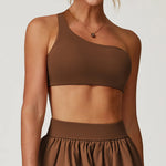 Load image into Gallery viewer, One Shoulder Seamless Contour Sports Bra Performance

