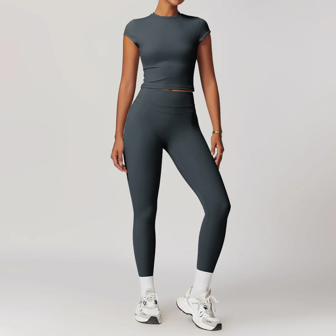 2 Piece Premium Contoured Leggings Set For Performance