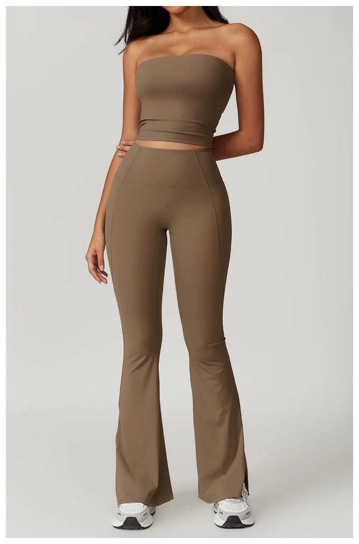 Sculpted Strapless Yoga Vest Contoured Support Brassiere