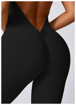 Load image into Gallery viewer, Backless Contour Jumpsuit Set with Seamless Performance
