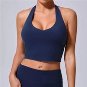 Breathable Hanging Neck Yoga Sports Bra With Contour Support