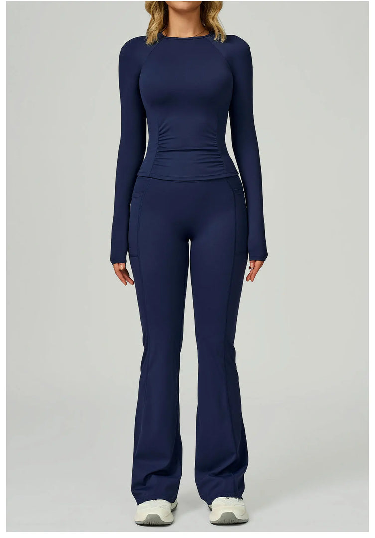 2 Piece Contoured Breathable Yoga Ensemble Knitwear