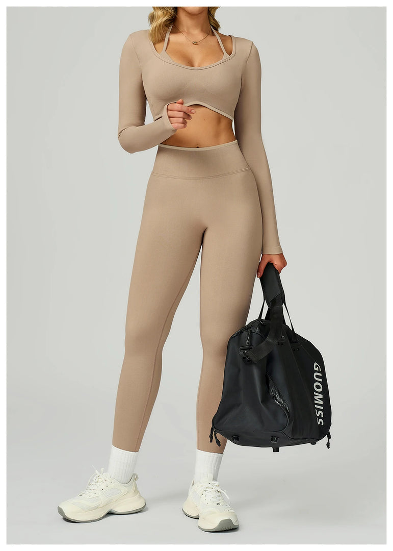 Seamless Ribbed Yoga Top With Breathable Comfort Wear