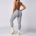 Load image into Gallery viewer, Backless Contour Jumpsuit Set with Seamless Performance
