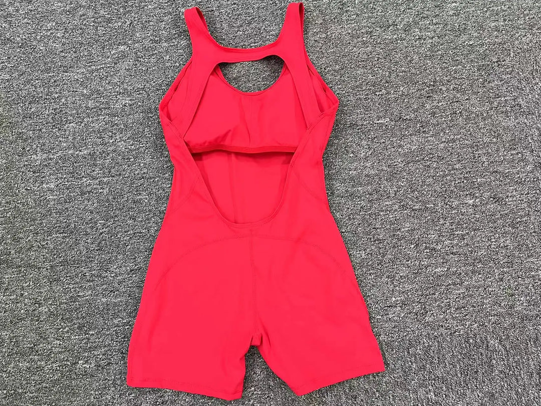 Backless One-Piece Yoga Tracksuit Breathable Nylon Knit