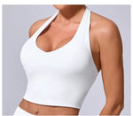 Load image into Gallery viewer, Breathable Hanging Neck Yoga Sports Bra With Contour Support
