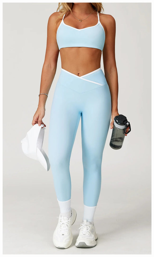 High Waist Sculpt Leggings Breathable Knit Performance Wear