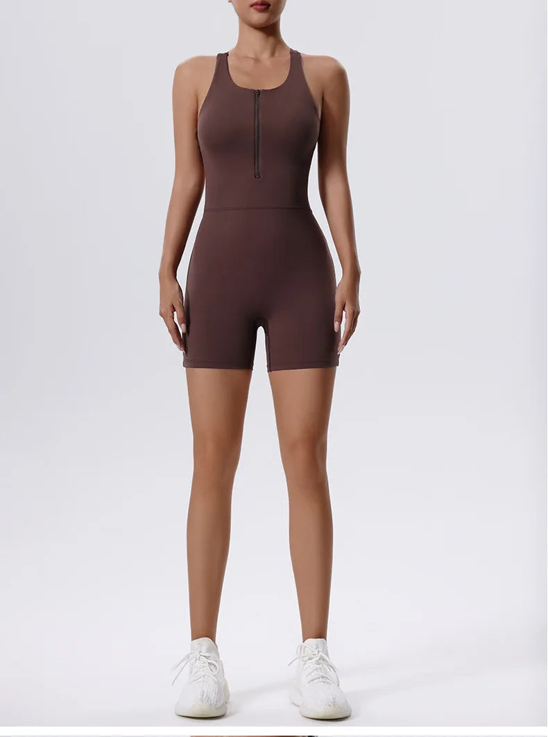 Premium Contoured One Piece Tracksuit Yoga Nylon Elite Lux