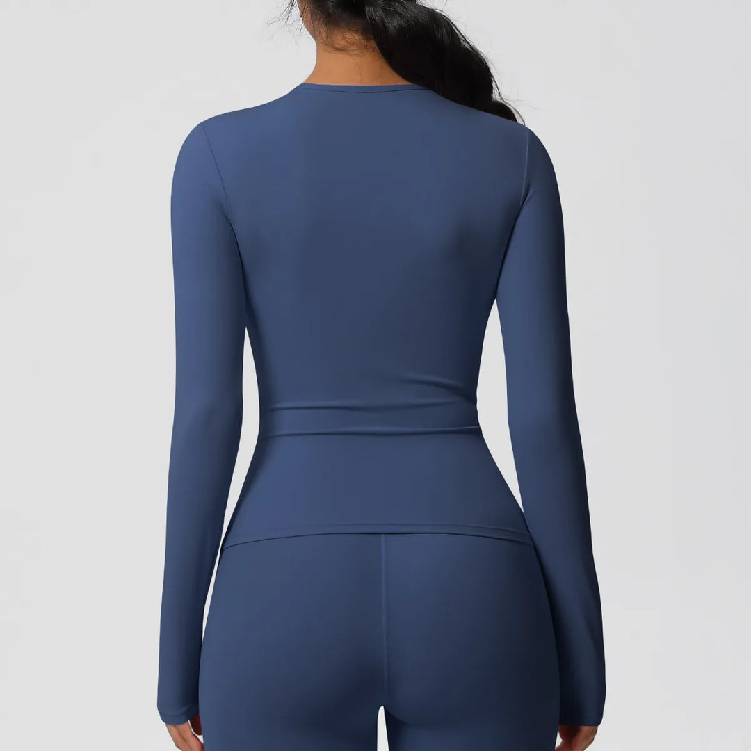 Luxurious Breathable Contoured Long Sleeve Yoga Top Nylon
