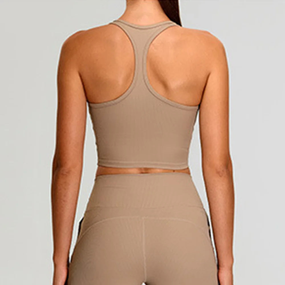 High Impact Ribbed Contour Sport Bra Breathable For Running