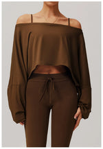 Load image into Gallery viewer, One Shoulder Bat Sleeve Yoga Hoodie Ultra Performance
