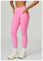 Load image into Gallery viewer, Cross Waist High Rise Contoured Elegance Yoga Leggings
