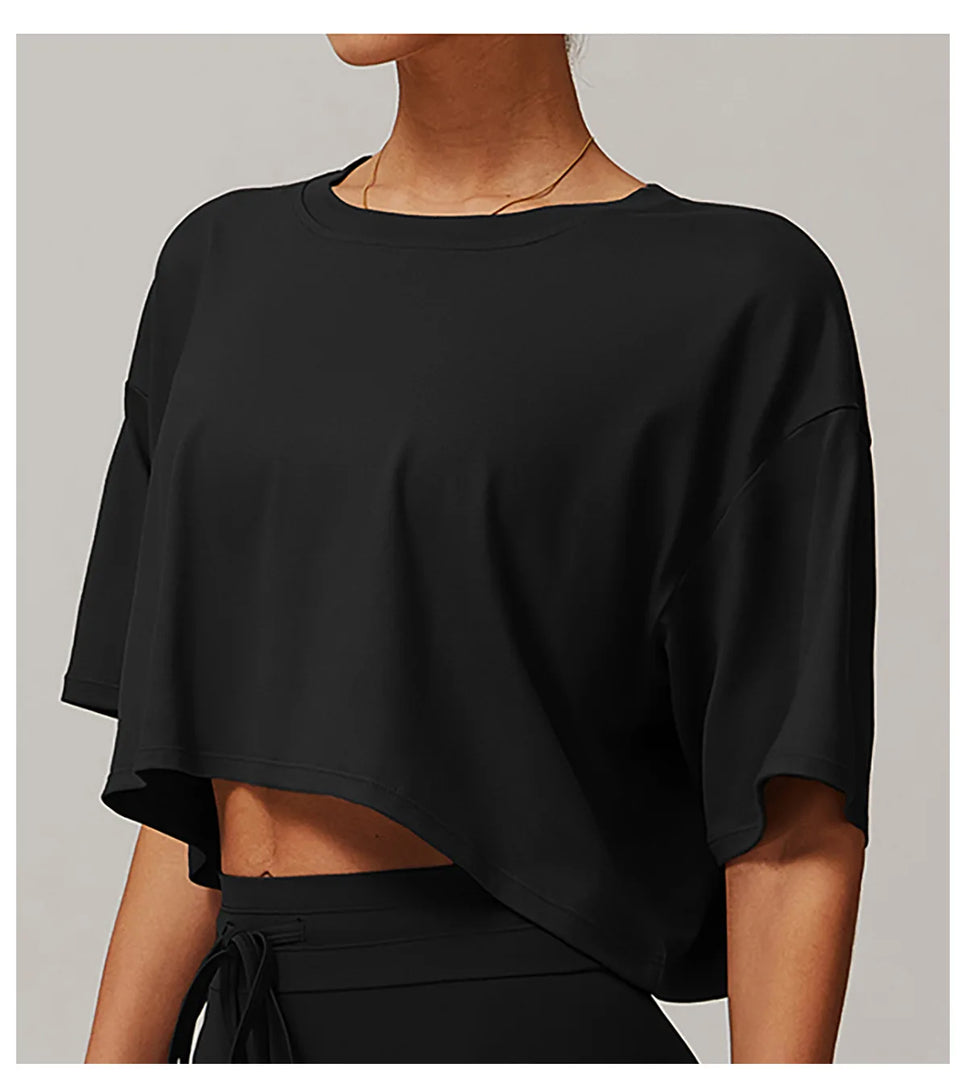 Moisture Wicking Luxe Contour Yoga Top Short Sleeve