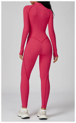 Load image into Gallery viewer, Seamless Zippered Yoga Jumpsuit With High Elasticity

