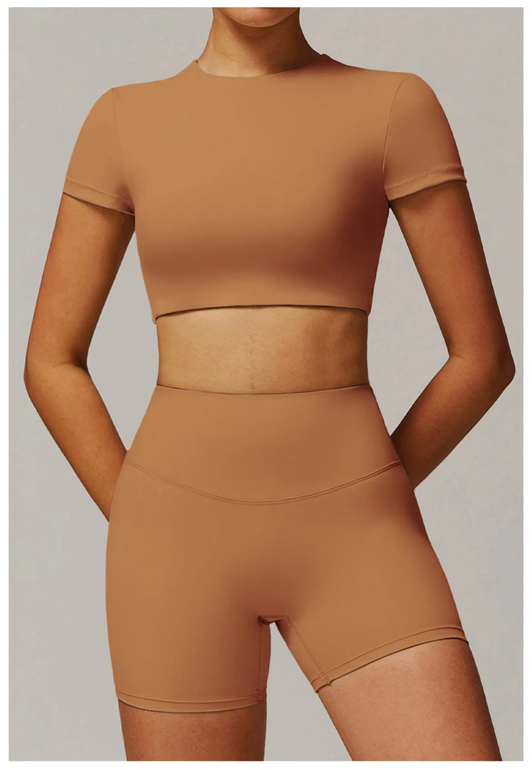 Contour Yoga Cropped Top Short Sleeve Performance Pro